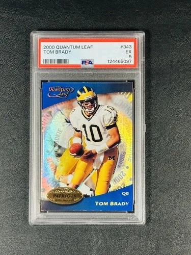 2000 Quantum Leaf TOM BRADY Rookie Card RC PSA 5 #343 New England Patriots