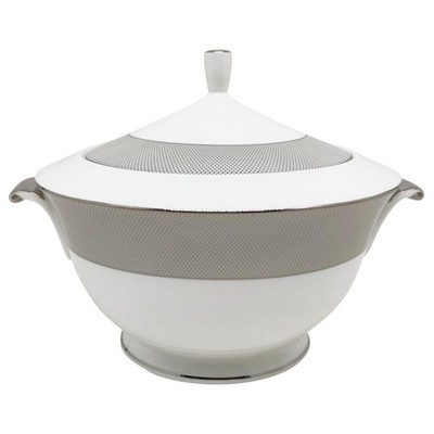 NARUMI SUPPENTASSE 2,8 L IN BONE CHINA PLATIN DEKOR - PLATINUM MESH DIAMOND