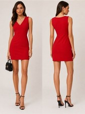 CIDER Red Notch V-Neck Sleeveless Mini Dress NWT XS