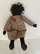 Vtg Folk Art doll African-American ragdoll 12.5 Inch’s Tall