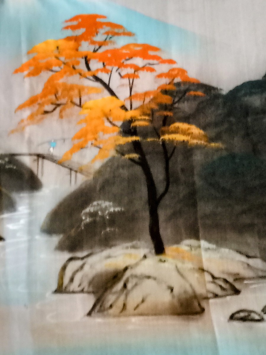 Vintage Japanese Silk Watercolor Painting Not Framed 18x14. #J | eBay