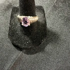 vintage sterling silver ring features an oval-cut amethyst stone Sz 7