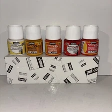Pebeo Porcelaine 150 Permanent Ceramic Paint Assorted Colours 5 x 45ml Box Set