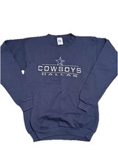 Vtg 90 s Logo 7 Dallas Cowboys Crewneck Sweatshirt Embroidered Youth Sz Lg