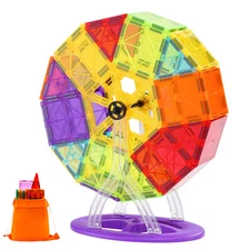 Magnetic Tiles Magnetic Building Toy 180 PCS Magnet Blocks for Kids 3D Set