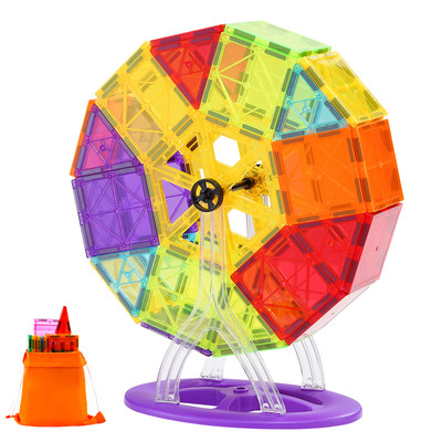 Uimoso Magnetic Tiles Magnetic Building Toy 180PCS Magnet Blocks for Kids 3D Set