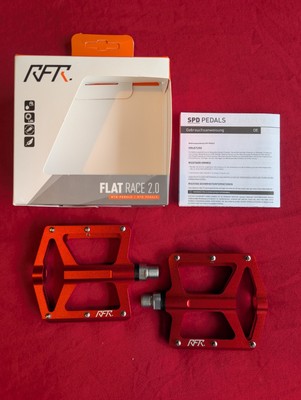 CUBE RFR Flat Pedale Race 2.0 rot Aluminium CNC 348g NEU