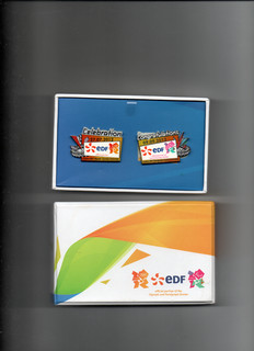 LONDON OLYMPIC BADGES X 2 EDF CONGRATULATIONS 09/09/12 CELEBRATION 27/07/12