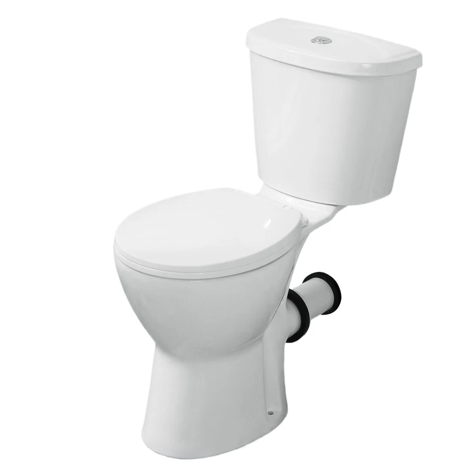 19" High Rear Outlet Toilet Two Piece Toilet with Soft Close Seat 1/1.6 GPF - Image 2 of 4