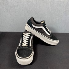 VANS Old Skool Classic Black White Suede Canvas Skate Shoes Women  s 7.5/ Men  s 6