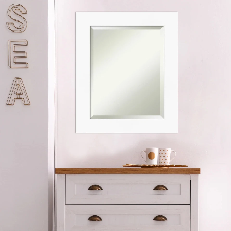 Espejo de pared biselado - Armario marco blanco - Armario blanco Foto 4 de 4