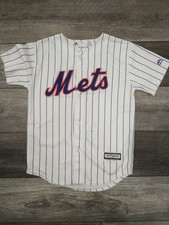 New York Mets MLB Majestic Baseball Jersey Pinstripes Blank Back Youth MED 10/12