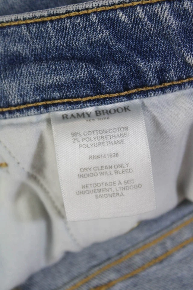 Ramy Brook Womens Cotton Buttoned Pocket Detail Denim Shorts Blue Size 24 - Image 4 of 4