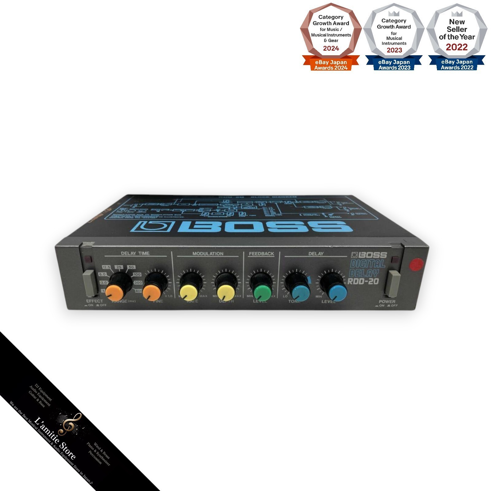 BOSS RDD-20 Digital Delay Micro Rack Guitar Effects Processor RDD20 Testé Japon