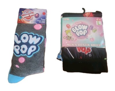 Novelty Mens underwear Boxer Brief BLOW POP Size L, and Blow Pop Novelty Socks