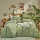 Sage Velvet Comforter Set - Solid Sage Green Flannel Bedding Set, 3 Pieces - ...