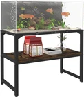 30 Gallon Rimless Fish Tank Stand with Shelf for Storage, 2 Tiers Metal Aquarium