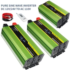 2000W 3000W 4000W Pure Sine Wave Power Inverter,DC 12V/24V to AC 110V Inverter