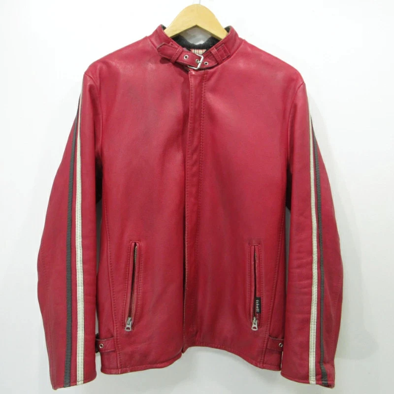SCHOTT Leather Outer Shell Red Coats, Jackets & Vests for Men for