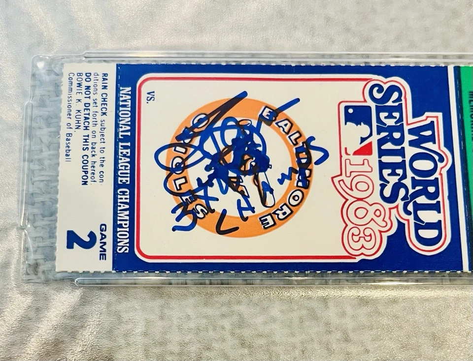 Jim Palmer signed & Inscribed 1983 World Series Ticket PSA/DNA GEM 10 Autograph - Image 2 of 4