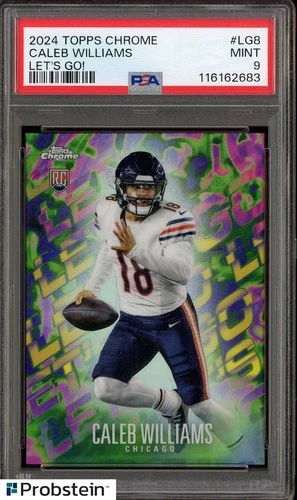 2024 Topps Chrome Let's Go! #LG8 Caleb Williams Chicago Bears RC Rookie PSA 9