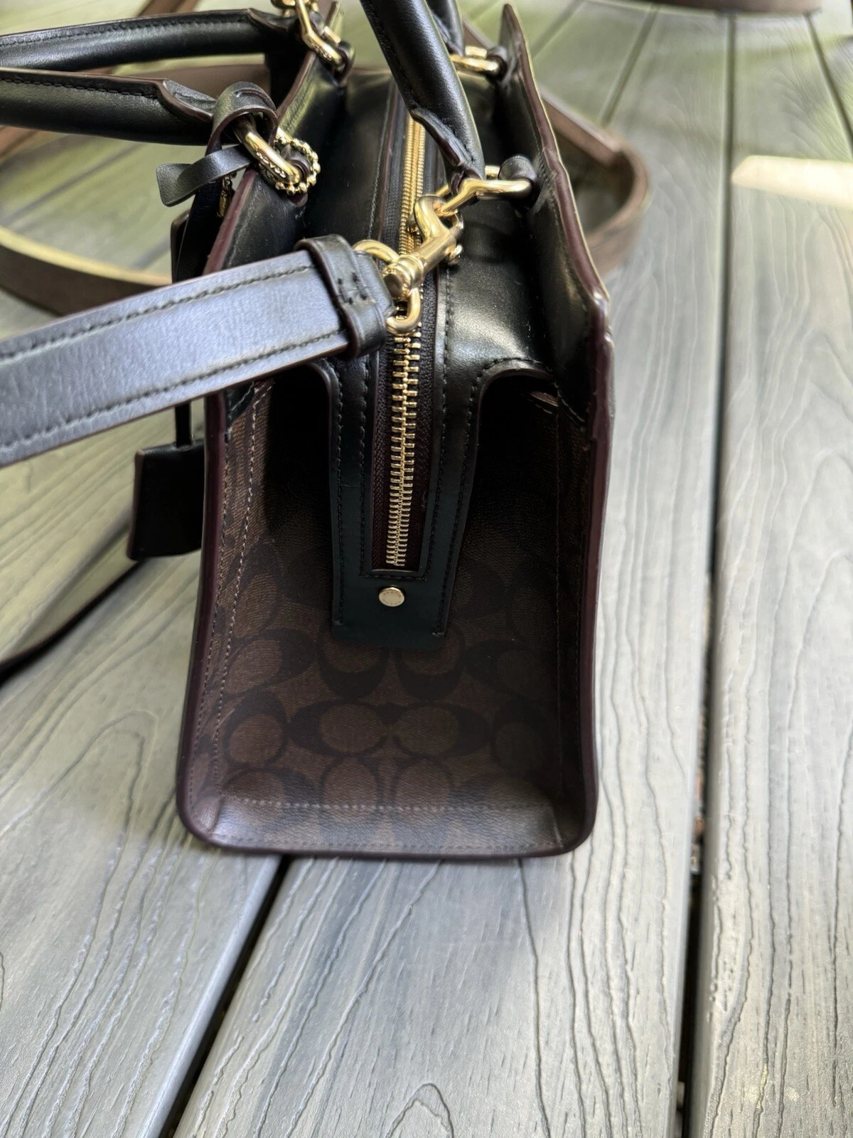 Borsa da trasporto COACH Zoe in perfette condizioni con stampa tela stampa ricamo floreale ottima!