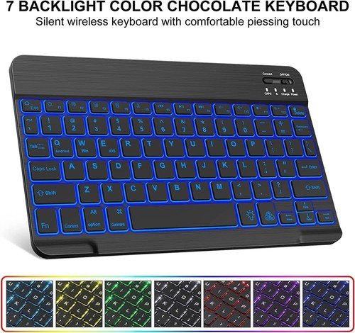 Backlit Keyboard Stand Flip Case For iPad 10.2 7/8/9th 10th Gen Pro 11'' Air 4 5 - Picture 12 of 32