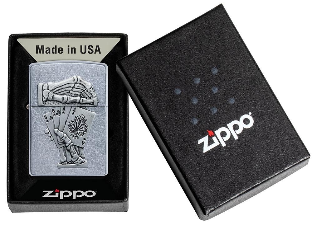 Zippo 49536, Dead Man's Hand Surprise Emblem Design, Street