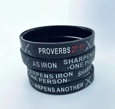 Armor of God Christian Religious Proverbs 27:17 Iron Sharpen Iron Bracelet