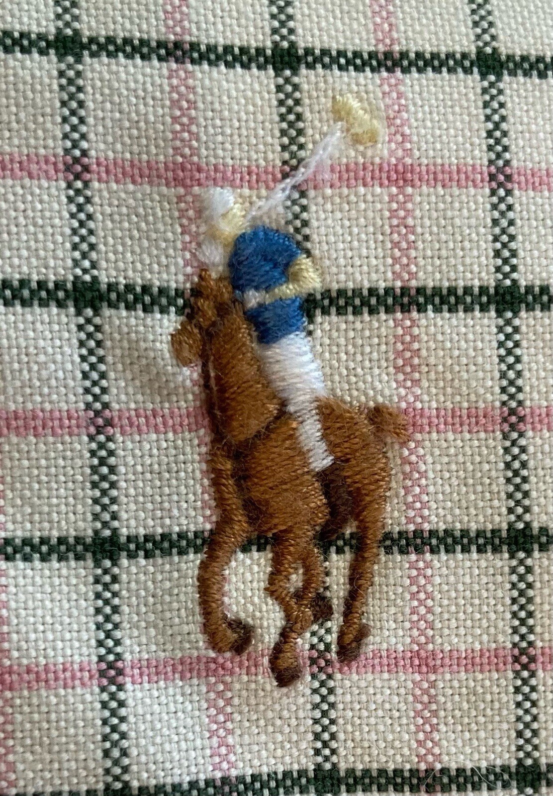 Ralph Lauren Polo Button Down Plaid XL Dress Shirt Rugby Horse Hole See Photos thumbnail 14