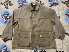 Vintage Carhartt CW082 XXXL Duster Chore Coat Jacket Made in USA Brown