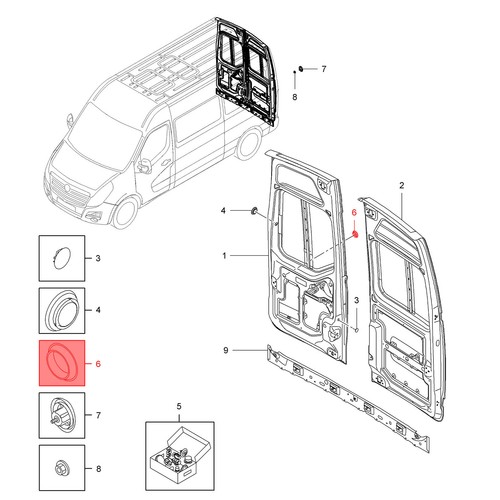 4x Rear Door Plug Seal Covers for Renault Master Vauxhall Movano A B 7703074584 - Picture 5 of 10