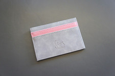 Genuine Mercedes-Benz Mercedes Me Gray Suede Leather ID Credit Card Holder Case