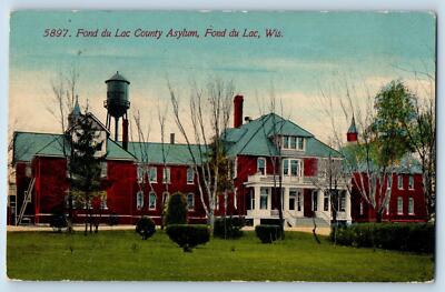 Fond De Luc Wisconsin WI Postcard Fond De Luc County Asylum1913 Wisconsin Trees