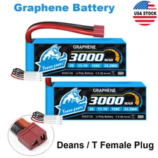 2pcs Yowoo 3000mAh 11.1V 150C 3S Deans Graphene Lipo Battery for RC Drone Car US