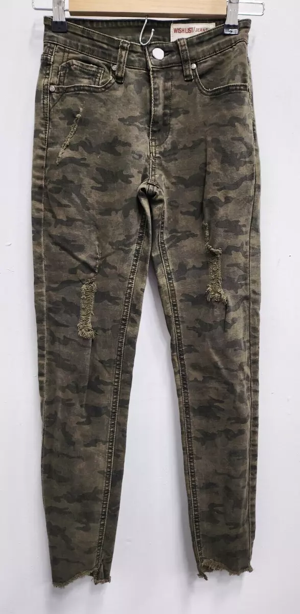 Camo distressed hotsell women's jeans