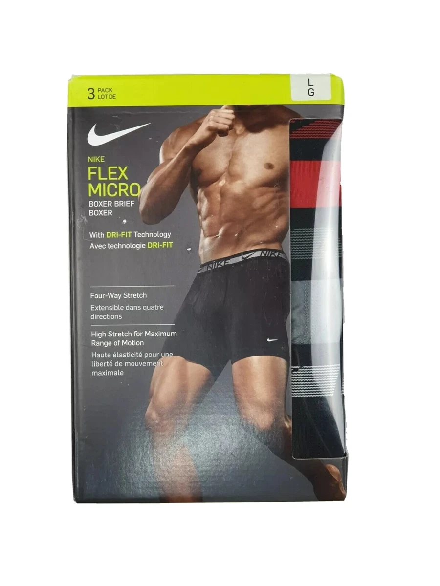 3 Pack Nike Mens Boxers Flex Micro Briefs Trunks Dri-Fit Underwear