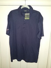 NWT Eddie Bauer Blue Short Sleeve Performance Polo Shirt Men's sz Large W/ Logo