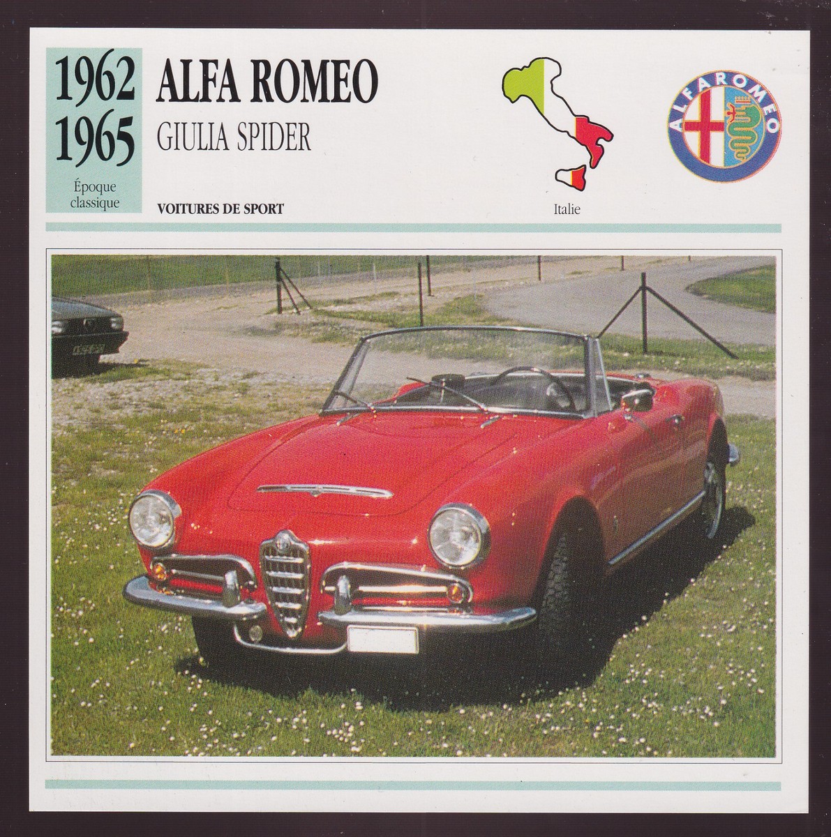 1962-1965 Alfa Romeo Giulia Spider Sports Car Photo Spec