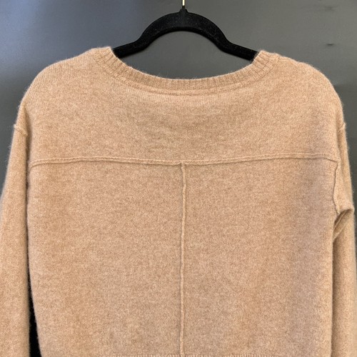 Free People 100% Cashmere Size M? Harmony Cropped V-Neck Sweater Beige - Picture 11 of 20