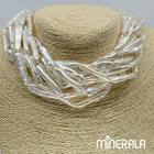 NATURAL WHITE FRESHWATER PEARL BIWA STICK 7x35mm BEADS 15" FULL STRAND WP027F5