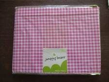 Junping Beans Flower Patch Valance Pink Gingham Cotton Blend 62" X 15" 