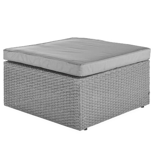 Set Salotto Divano in Polyrattan con Pouf da Esterno Giardino Grigio Chiaro - Foto 3 di 5