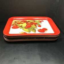 Vintage Metal Serving Trays | Various Colors & Floral Patterns | 17.5" x 12.75"