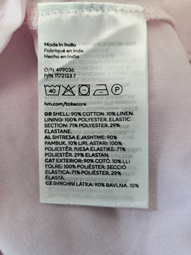 Women's Divided H&M Dress Fitted Puff Sleeves Open Back Size X Small Pink XS - Picture 3 of 13