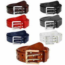 Falari® Men's Double Prong Full Grain Leather Belt 9004