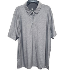 Hickey Freeman Polo Shirt Mens XL Gray Golf Performance Geometric Print AOP