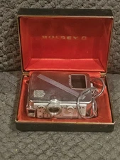 VINTAGE 1956 SUBMINIATURE BOLSEY 8 SINGLE 8MM MOVIE CAMERA & CASE & Strap works