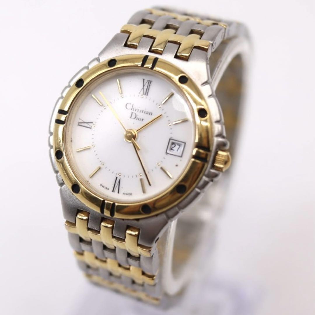 Christian Dior Watch 3022 Roma Quartz Gold Silver Authentic