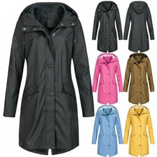 Womens Waterproof Raincoat Outdoor Ladies Wind Rain Forest Jacket Plus Size Coat